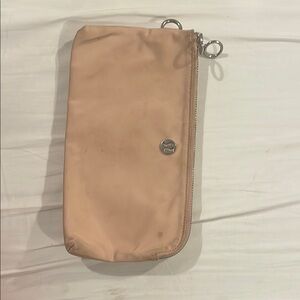 Lululemon light pink wallet, silver hardware
